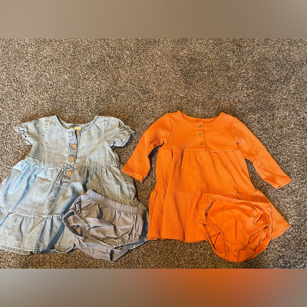 Carter's Blue Denim Dress & orange dress